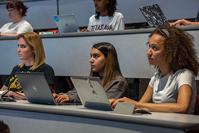 students interacting in class