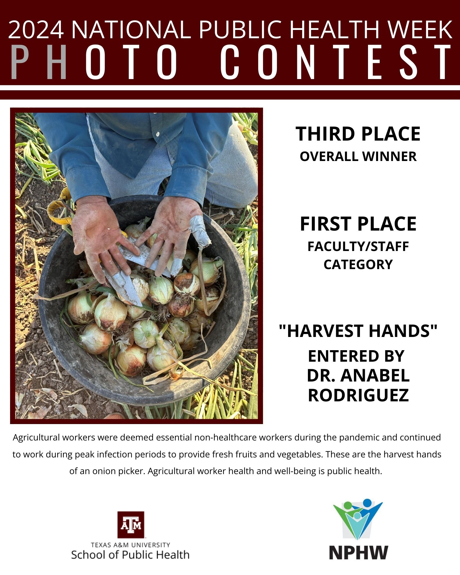 "Harvest Hands" - 1st Place Faculty/Staff Winner